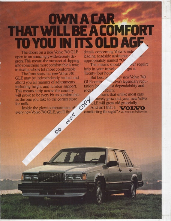 1984 Volvo ad, Volvo 740 GLE, thick glossy paper ad, 8 by 11, inexpensive  shipping, ready for framing -  Österreich