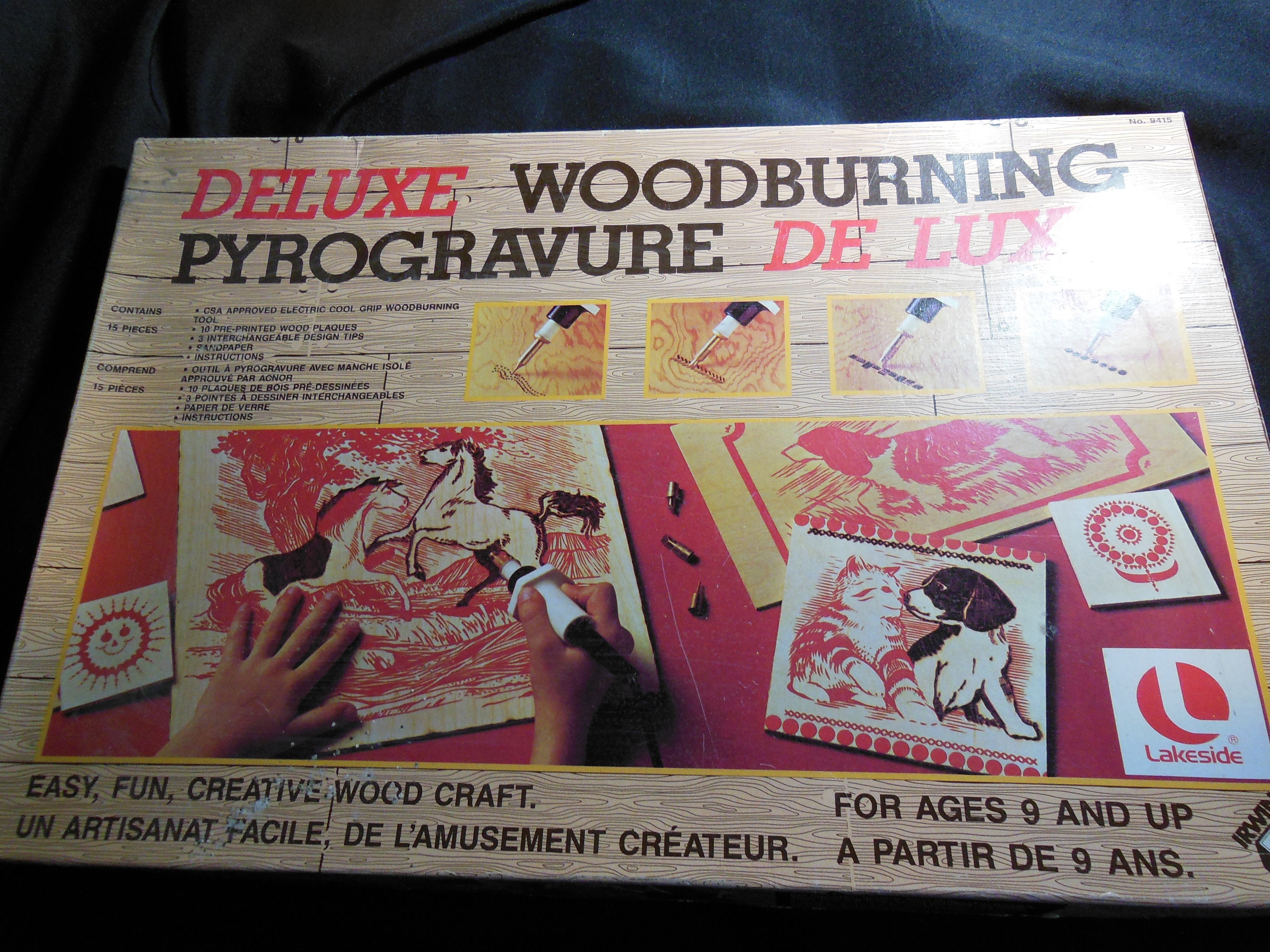 Vintage 1970s or 80s, Deluxe Woodburning Kit, Lakeside, Irwin Toys,  Original Box, 1 Tip Missing, Otherwise Complete, Inexpensive Shipping 