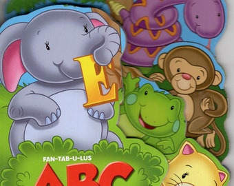 NEW board book, 2019, ABC Animals, tabs for each pg,