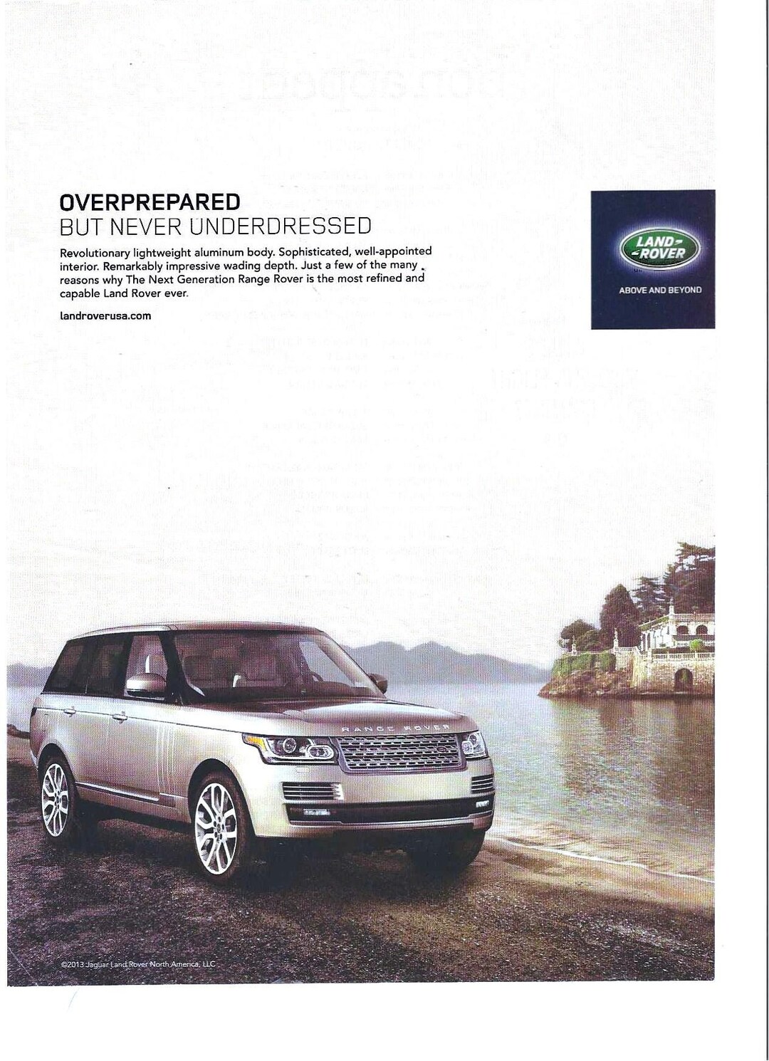 2014, Land Rover Range Rover, Advertisement, 8 by 11 Inches, Ready to ...
