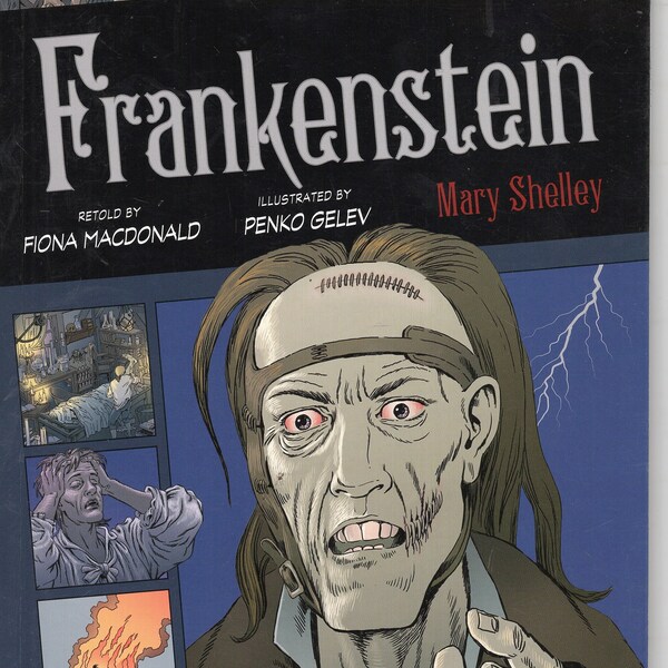 NEW book, Frankenstein, Mary Shelley, retold by F MacDonald, graphic novel, Sterling Books 2009, ISBN 9781454939719, inexpensive shipping