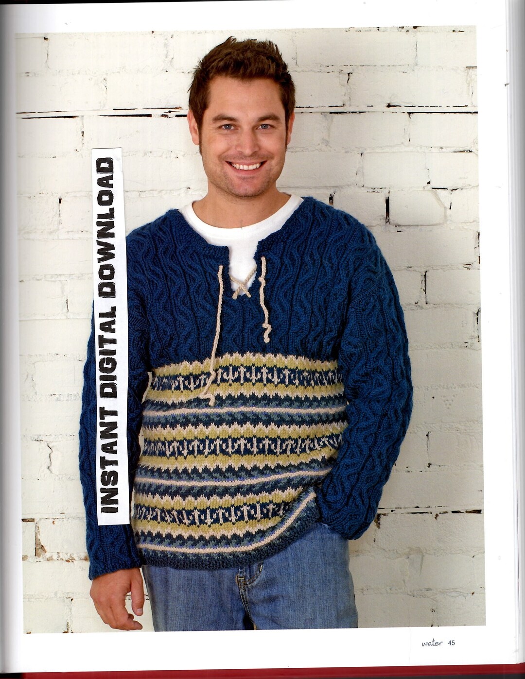Ocean, Knitting Pattern, Men and Women, Unisex, Cable Knit Sweater ...