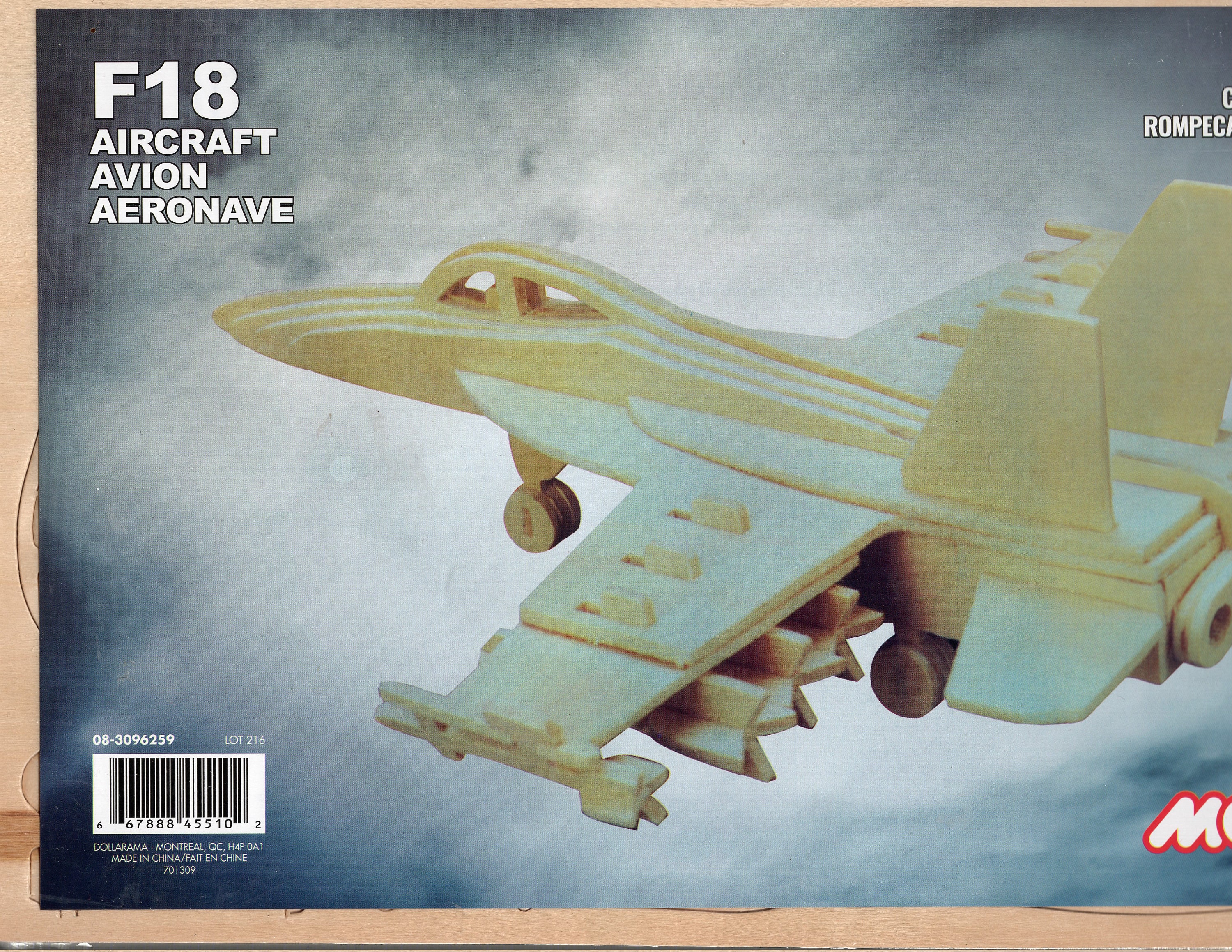 3D Wooden Puzzlef18 Aircraft Model 