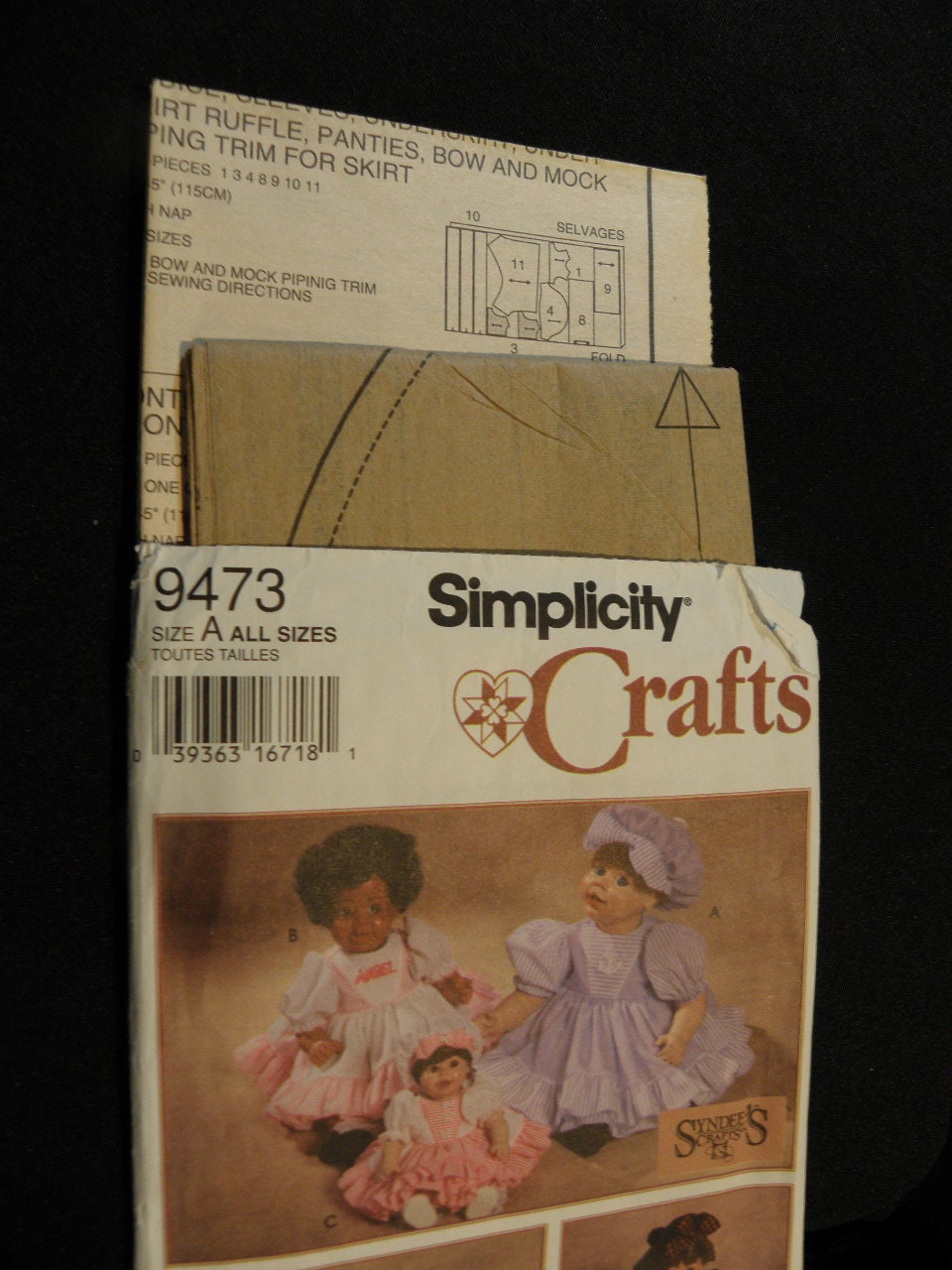 新発売の Simplicity 1996, Vintage UNCUT Crafts in Clothes, Doll 9473, 裁縫材料