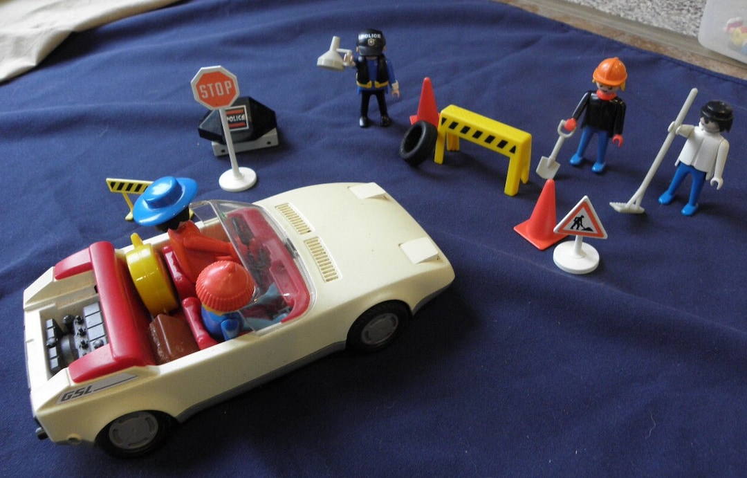 Vintage 1987 Geobra Playmobil 3758 GSL White Sports Car Road Etsy