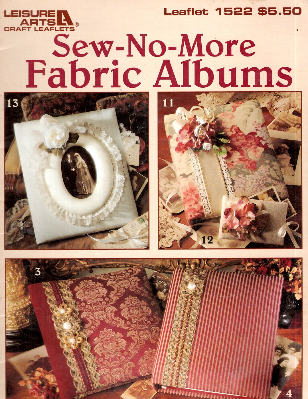 Vintage 1993, Sew No More, Fabric Albums, Leisure Arts 1522, 21 Designs
