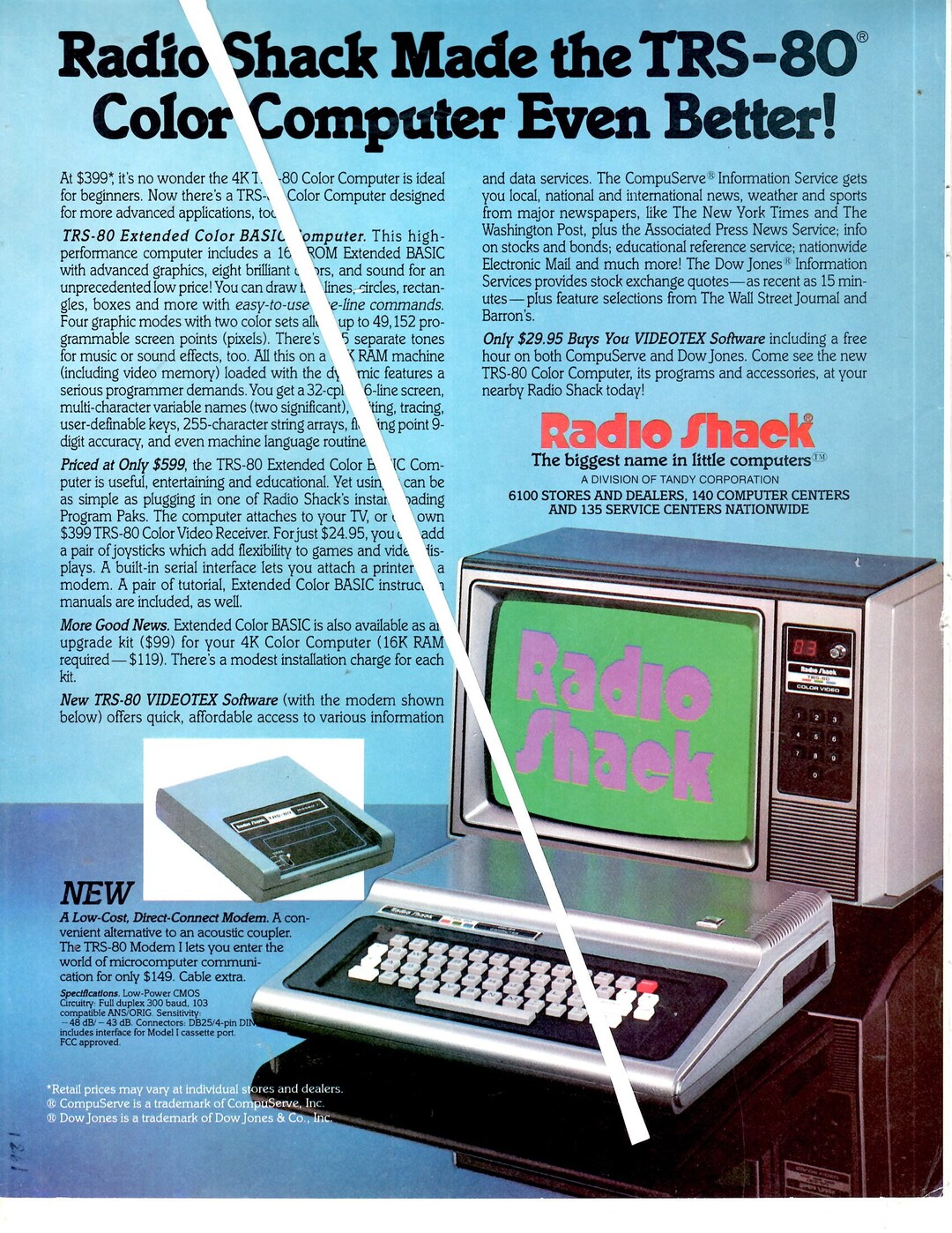 1981 Radio Shack TRS 80, Personal Computer Ad, Magazine Advertisement
