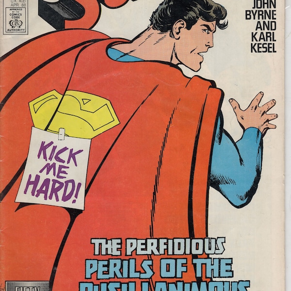 Vintage Apr 1988, 50 Years Edition,  DC Comic Book Superman, The Perils of the Pusillanimous Prankster, G condition,