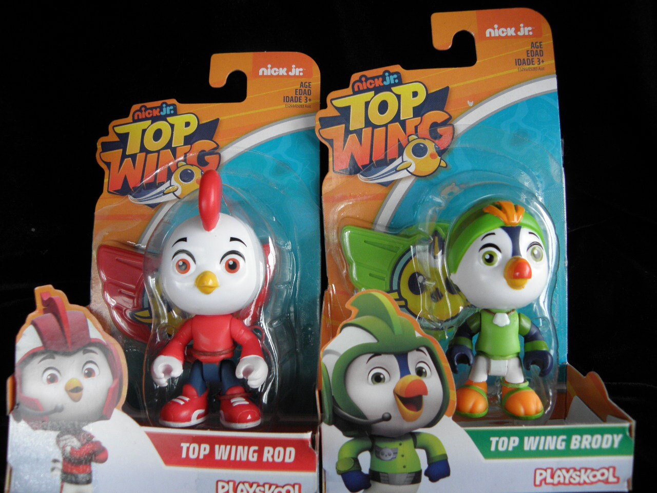 2 Top Wing Rod and Brody, Action Figures Figures, Wearable Badge, NEW,  SIOP, Nick Jr. Playskool Figu Toy, 2018 Hasbro, Inexpensive Shipping 