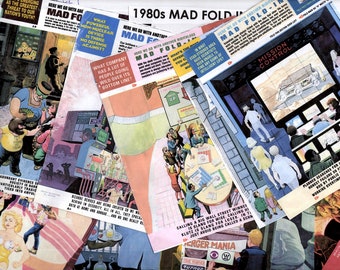 vintage des années 1980, Mad Magazine, rabats, 1 lot, Al Jaffee, PDF, téléchargement numérique, 10 couvertures, à 50 %