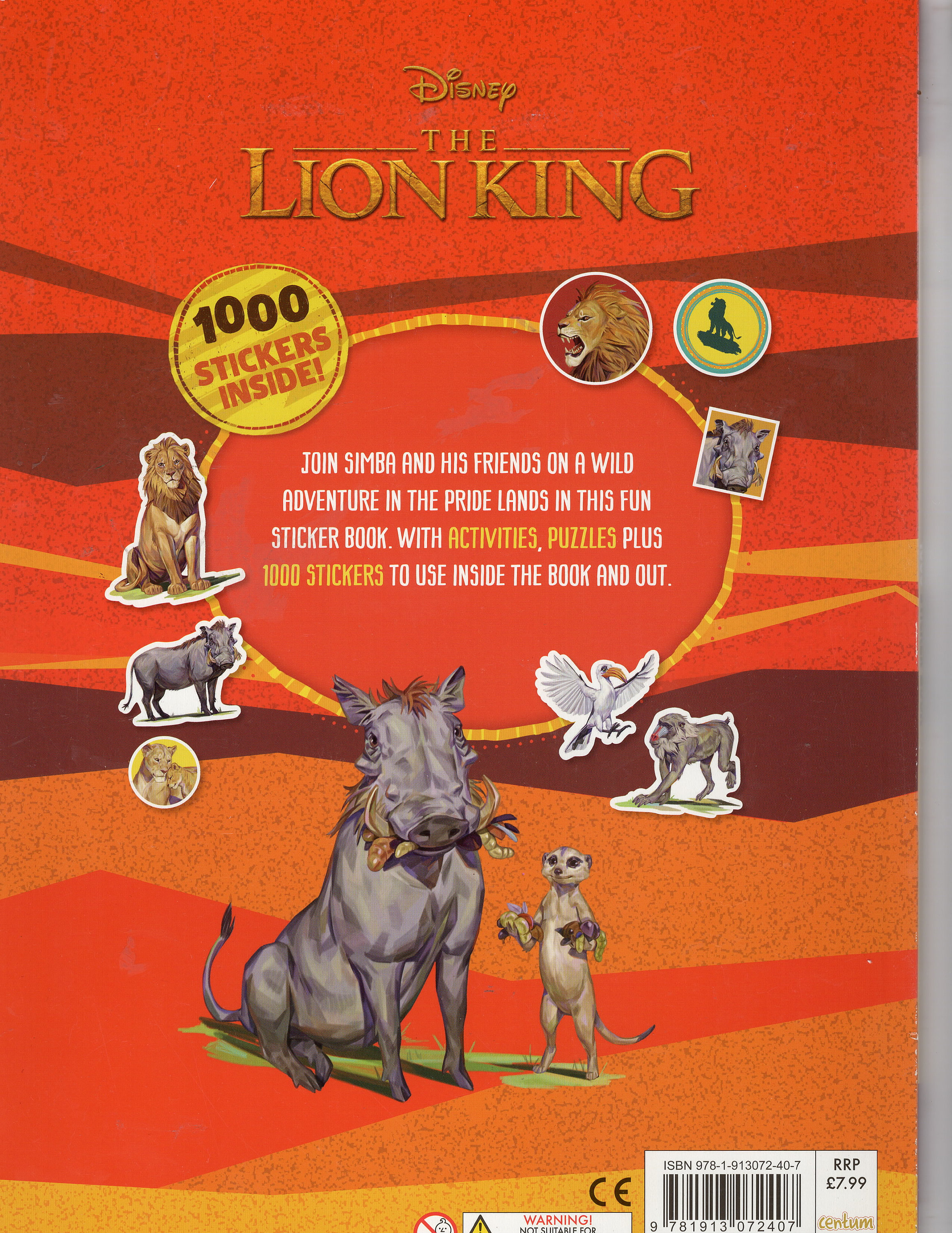 Disneys Lion King 1000 Stickers Book Brand NEW Softcover Etsy