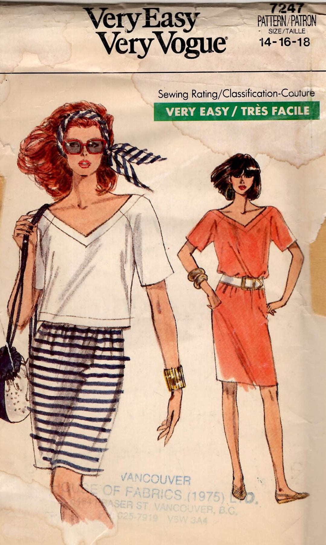 Vintage Vogue Original 1944 Design Jacket & Skirt Pattern