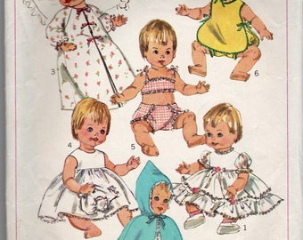 Vintage Doll Clothes PATTERN 6817 for 12 in Betsy Wetsy Ginny Baby by Ideal 
