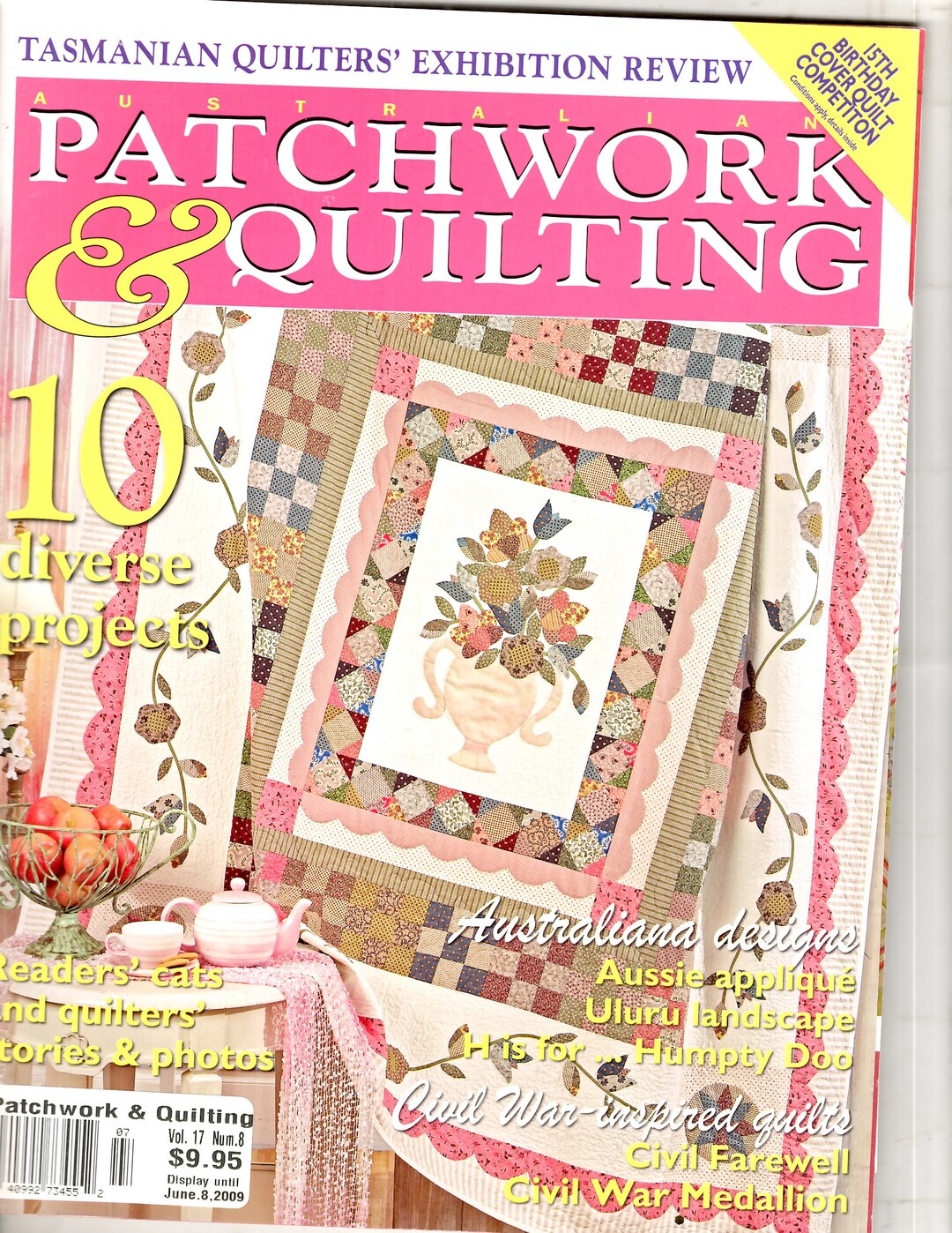 Australian, Patchwork and Quilting, Magazine, Vol 17, No 8, June 2009 ...