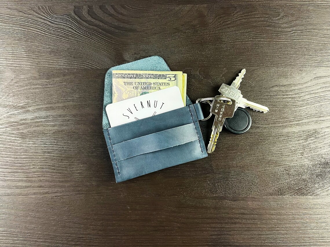 Keychain Wallet Cute Wallet Keychain Card Holder Slim Etsy