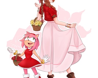 Amy & Aerith Art Print