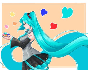 Hatsune Miku Vocaloid Art Print