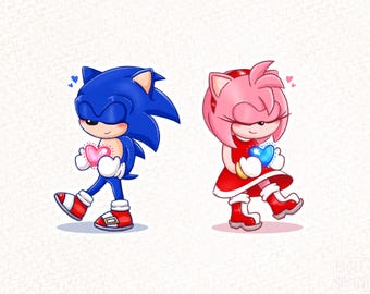 Sonic x Amy (Sonamy) Mini Print & Sticker Set