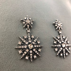 Star earrings, Christmas earrings, snowflake earrings, Art Deco earrings, celestial earrings, star jewellery, wedding earrings, Gatsby