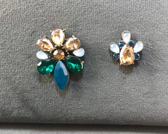 Quirky Flower Earrings: Vintage Style Crystal Occasion Earrings