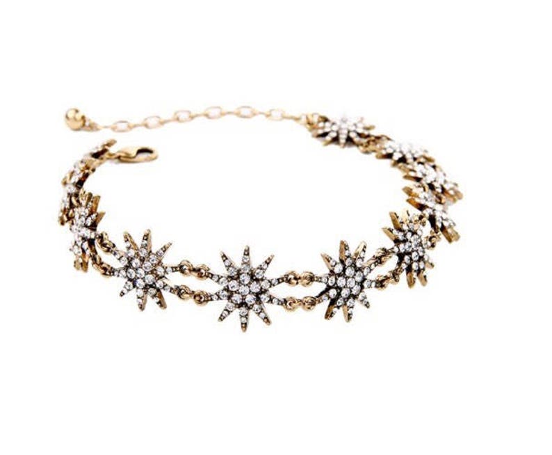 Crystal star choker star necklace wedding gift choker Christmas jewellery occasion necklace