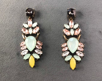 Art Deco Crystal Statement Earrings: 1920s Glamour
