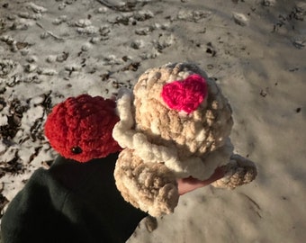 Valentines Crochet Turtle | Amigurumi Turtle | Pink and Red Turtle | Turtle Plush | Valentines Day Gift | Valentines Plushie