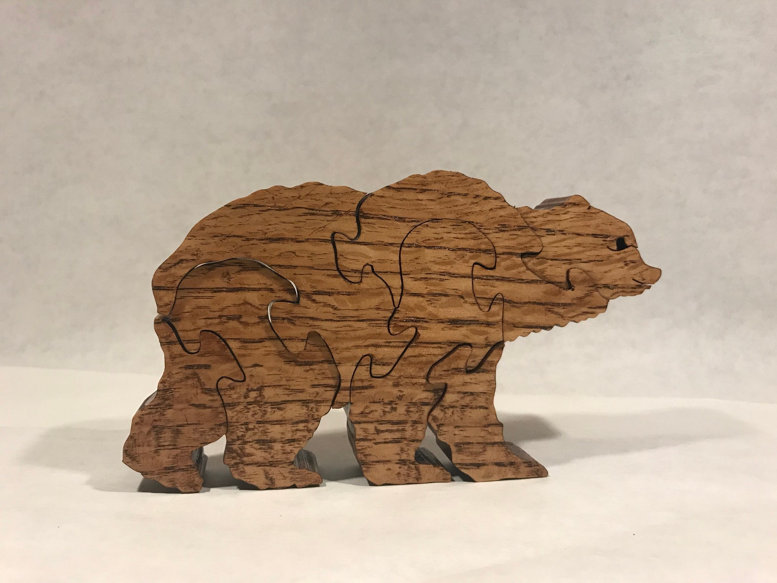Wooden Brown Bear Jigsaw Puzzle Etsy