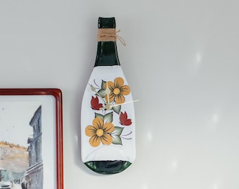 Wine Bottle Decor | Wine Glass Art | Wine Bottle Art | Wine Art | Half Bottle Wall Decor | Cute Home Decor | Minimalist Wall Art | Home Art