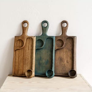 ELEGANT WOODEN SERVING Tray, Handcrafted Oak Serving Serving Tray, Modern Stylish Large Serving Tray With Handle Wooden Serving Tray