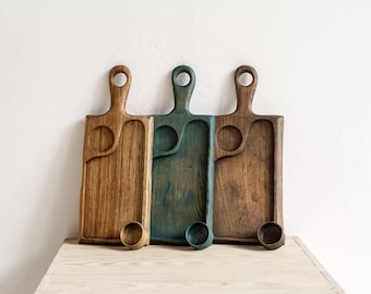 ELEGANT WOODEN SERVING Tray, Handcrafted Oak Serving Serving Tray, Modern Stylish Large Serving Tray With Handle Wooden Serving Tray