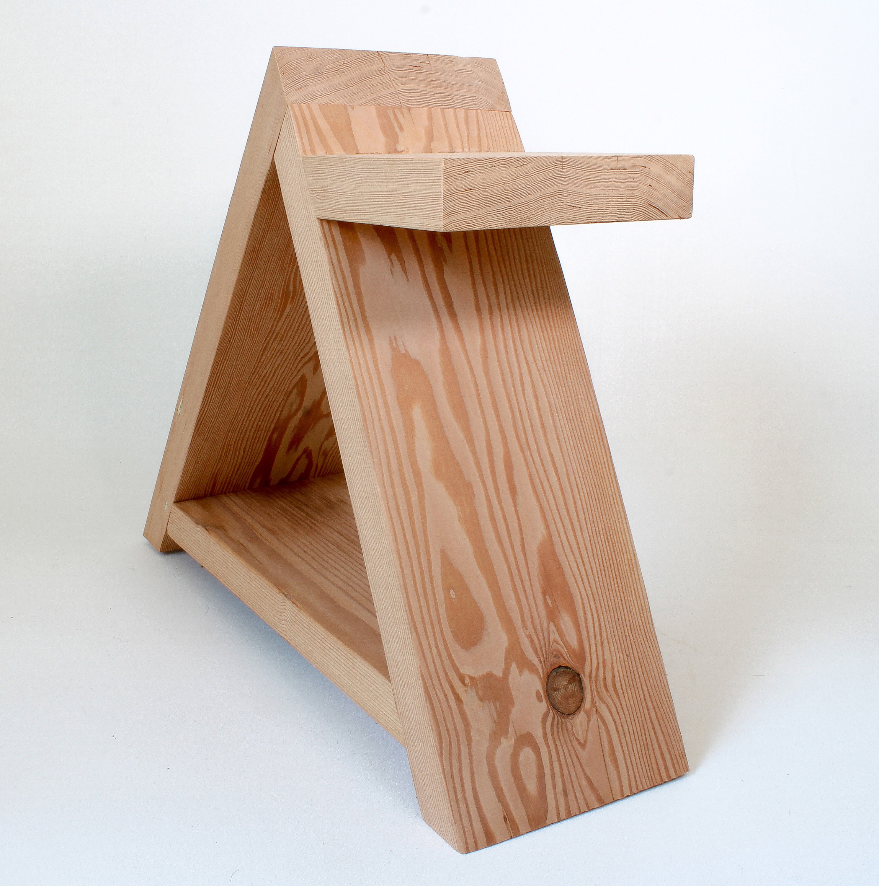 Pyramid Side Table, Wooden Triangle End Table, Reclaimed Wood, Coffee