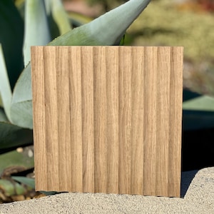 12" x 12" Flute Tambour Panels White Oak, wall panels, wood panels, boho chic decor wall, white oak panels, wooden tiles