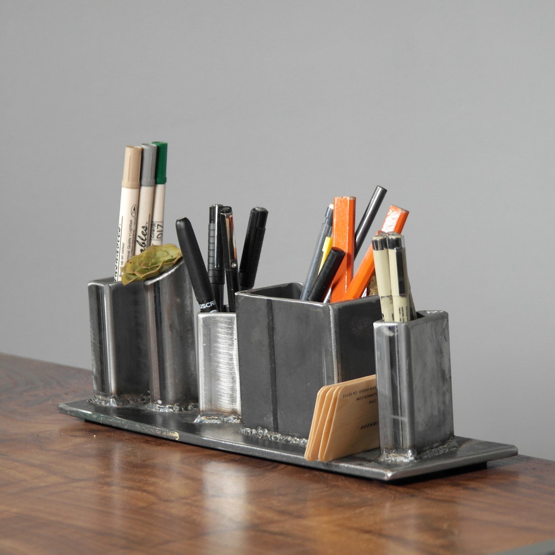 Industrial Metal Desk Organizer Handmade, Office Gift, Gift for Boss