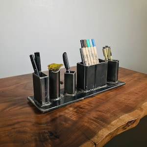 Industrial Metal Desk Organizer Handmade, office gift, gift for boss, office, workspace organizer, pencil holder, desk, MADE IN USA image 4