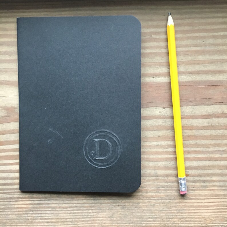 Hand-made journal monogram black please specify letter
