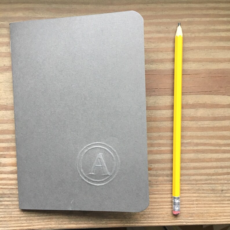 Hand-made journal monogram black please specify letter