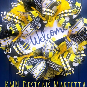 Bumblebee Welcome Wreath: Handmade Summer Door Decor