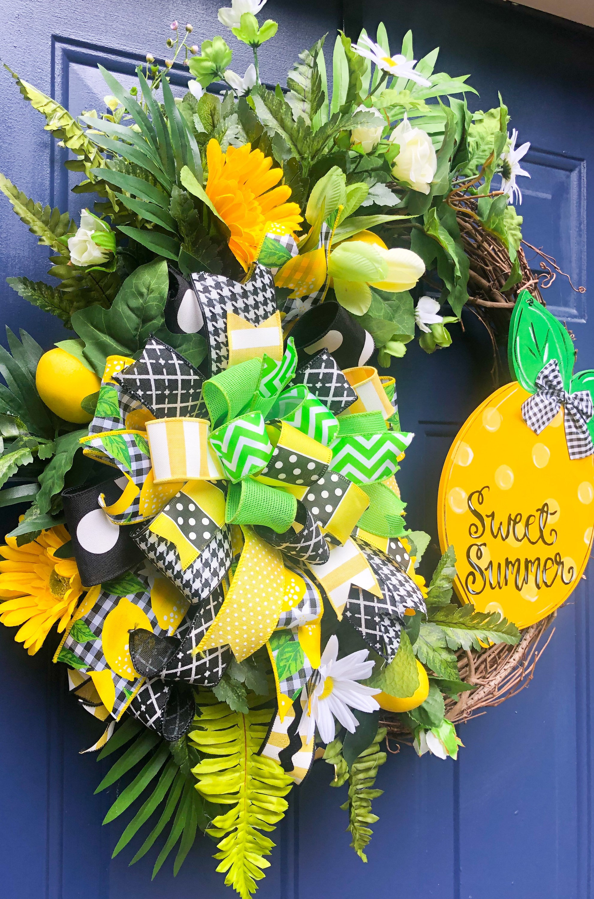 Lemonade Wreath Summer Wreath for Front Door Lemon Wreath Etsy UK