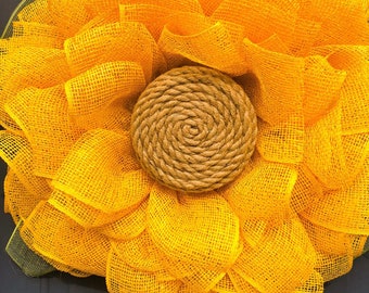 Sunflower Wreath for Front Door, Sunflower Wreath, Wreath Alternative, Front Door Decor, Summer Wreath. Spring Wreath for Front Door