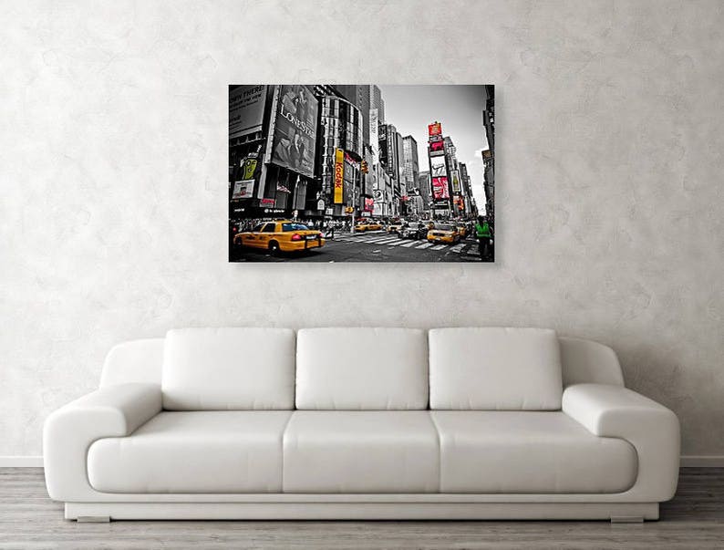 New York City Yellow TaxiI 01 CANVAS ART/ PRINT A4, A3, A2, A1 画像 4