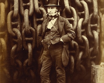 Isambard Königreich Brunell alte schwarze und weiße Leinwand Box Kunst oder Druck A4, A3, A2, A1 ++