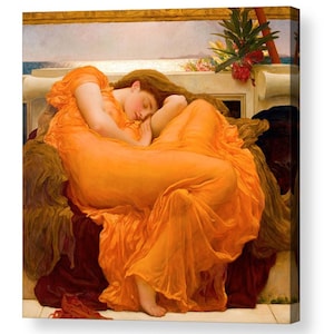 Frederic Lord Leighton, , Flaming June, Canvas Art Box, Photo Print, 8x8, 10x10, 16x16, 20x20, 24x24, 30x30, 44x44 image 1