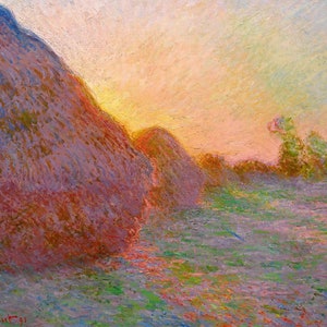 Claude Monet Haystacks Canvas Box Art or Print A4, A3, A2, A1 ++