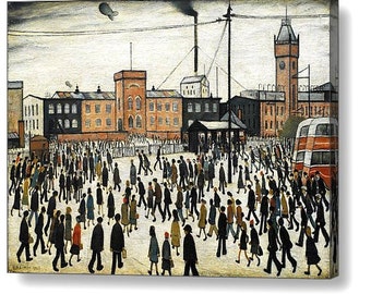 LS Lowry "Going to work" Canvas Box Art A4, A3, A2, A1 ++