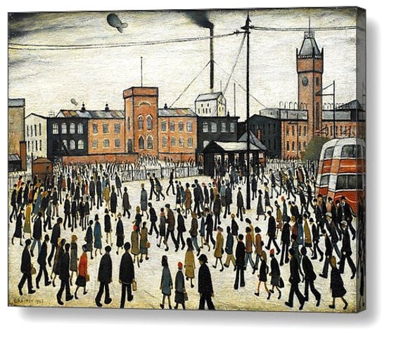 Ls Lowry Going To Work Canvas Box Art A4 A3 A2 Etsy