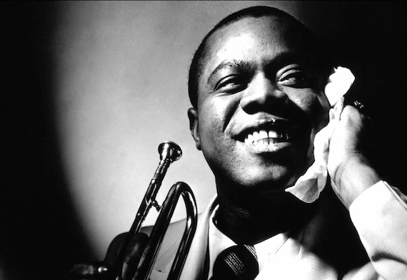 Robert Crumb Louis Armstrong JAZZ POSTER B/&W Print