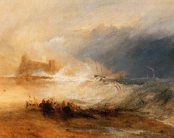 Joseph Mallord William Turner Wreckers Coast of Northumberland Canvas Box Art or Print A4, A3, A2, A1 ++