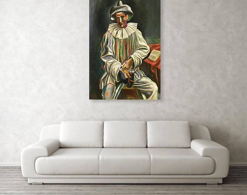 Pablo Picasso pierrot Paris 1918 Canvas Box Art/ - Etsy