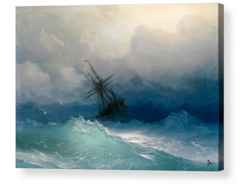 Парусник в бушующем море